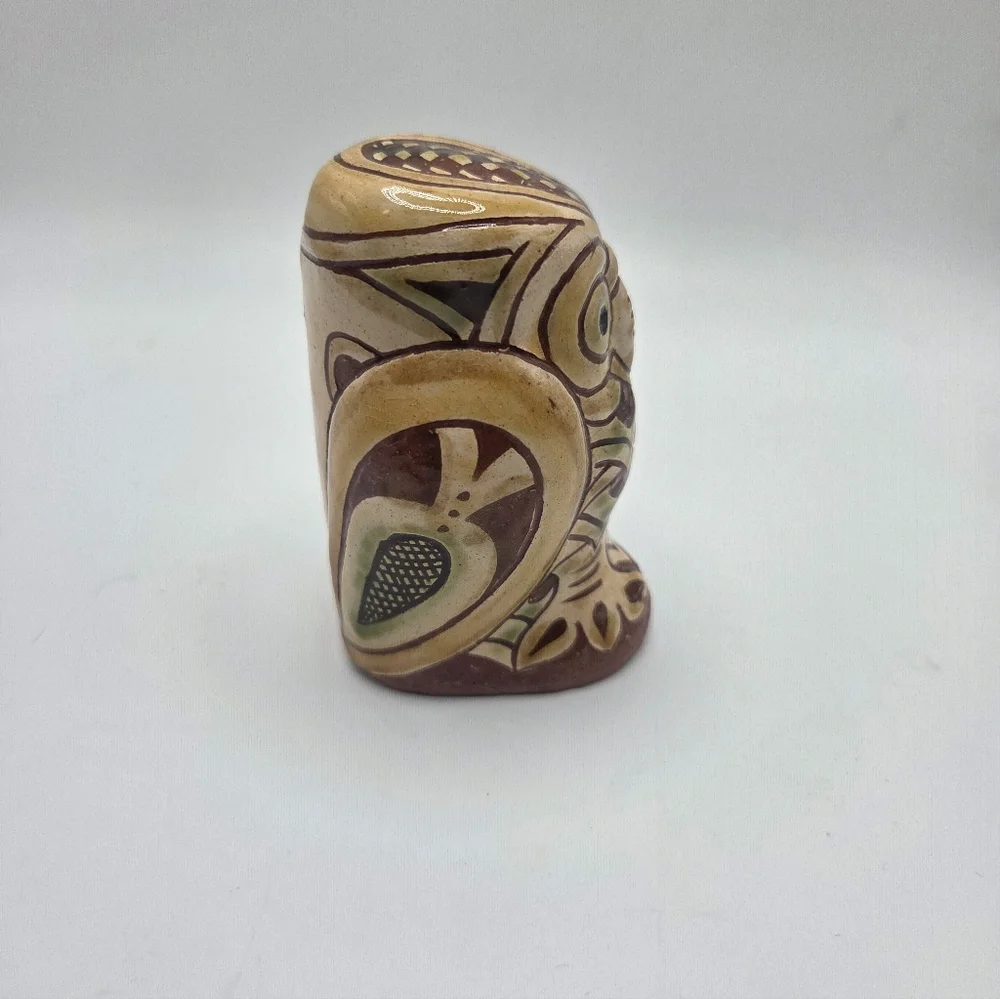 Handcrafted Bulgaruan Brown Owl Terra Cotta  Figurine - Picture 2 of 7